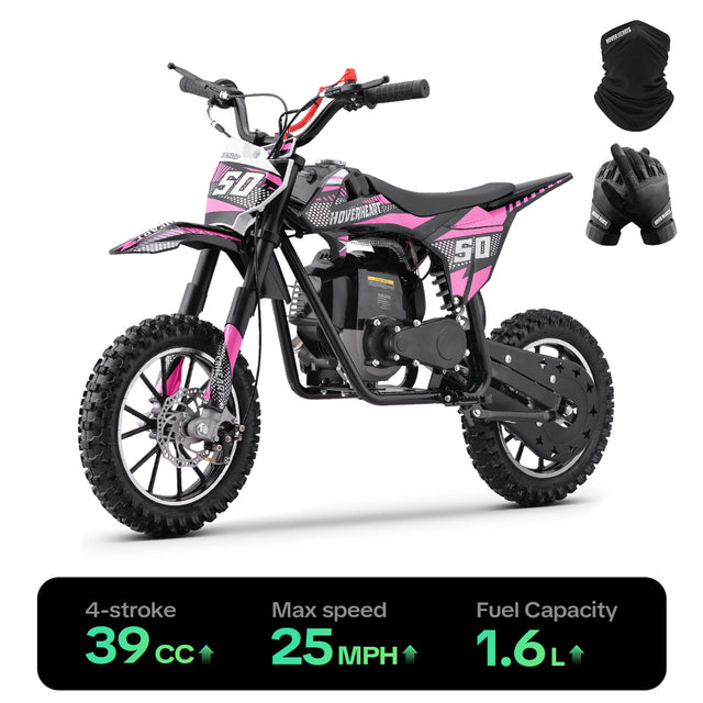 HoverHearts DB4S004 Gas Dirt Bike 4-Stroke Gas Bike No Oil Mix Required