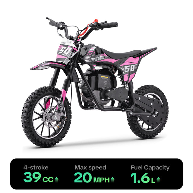 HoverHearts DB4S004 Gas Dirt Bike 4-Stroke Gas Bike No Oil Mix Required