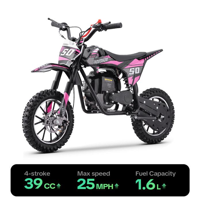 HoverHearts DB4S004 Gas Dirt Bike 4-Stroke Gas Bike No Oil Mix Required