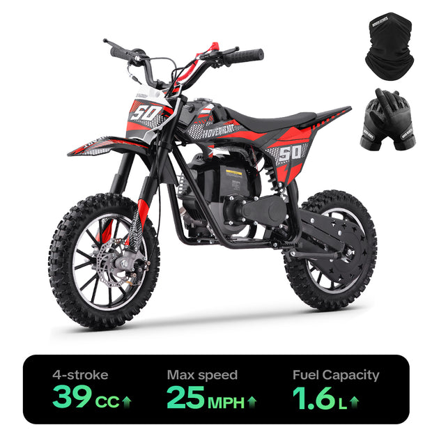 HoverHearts DB4S004 Gas Dirt Bike 4-Stroke Gas Bike No Oil Mix Required