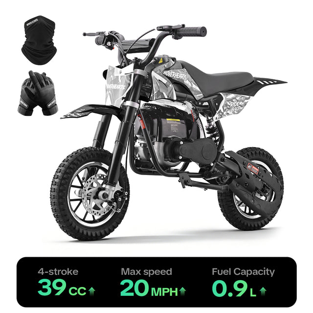 HoverHearts DB4S001 Mini Dirt Bike 4-Stroke Gas Bike Up to 20Mph, EPA Approved