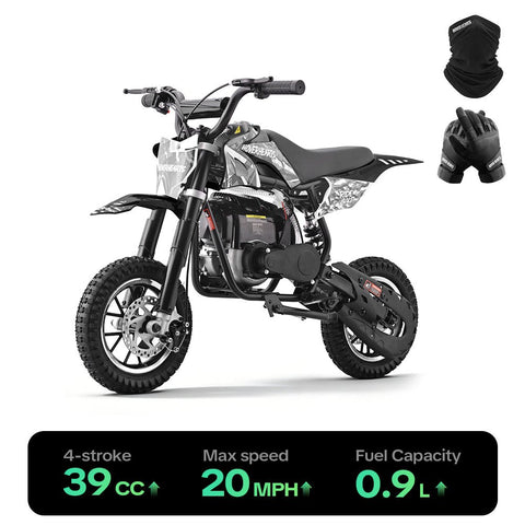 HoverHearts DB4S001 Mini Dirt Bike 4-Stroke Gas Bike Up to 20Mph, EPA Approved - HoverHearts