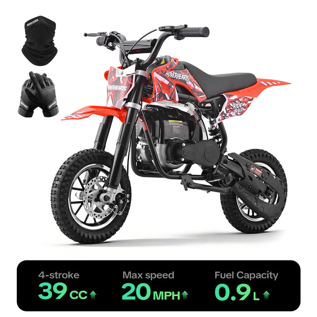 HoverHearts DB4S001 Mini Dirt Bike 4-Stroke Gas Bike Up to 20Mph, EPA Approved