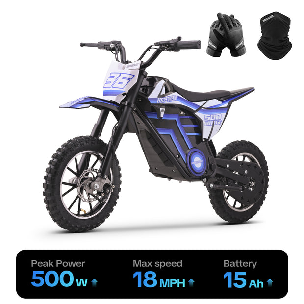 HoverHearts DZ008 Electric Dirt Bike 18 MPH (Max Speed) E-Bike Max Load 165 LBS