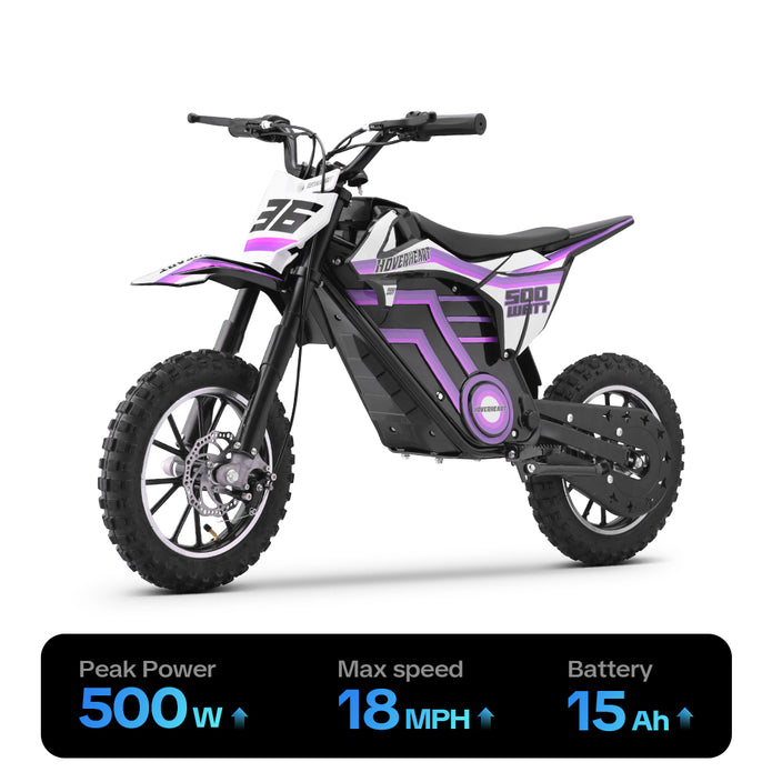 HoverHearts DZ008 Electric Dirt Bike 18 MPH (Max Speed) E-Bike Max Load 165 LBS
