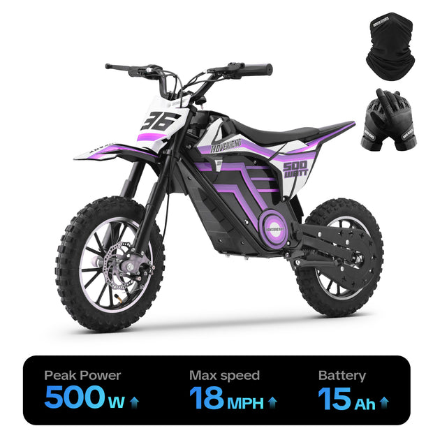 HoverHearts DZ008 Electric Dirt Bike 18 MPH (Max Speed) E-Bike Max Load 165 LBS