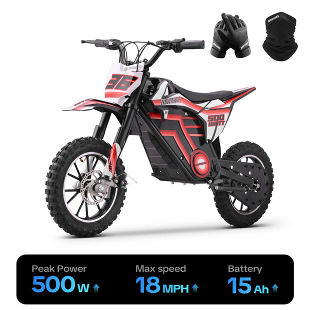 HoverHearts DZ008 Electric Dirt Bike 18 MPH (Max Speed) E-Bike Max Load 165 LBS