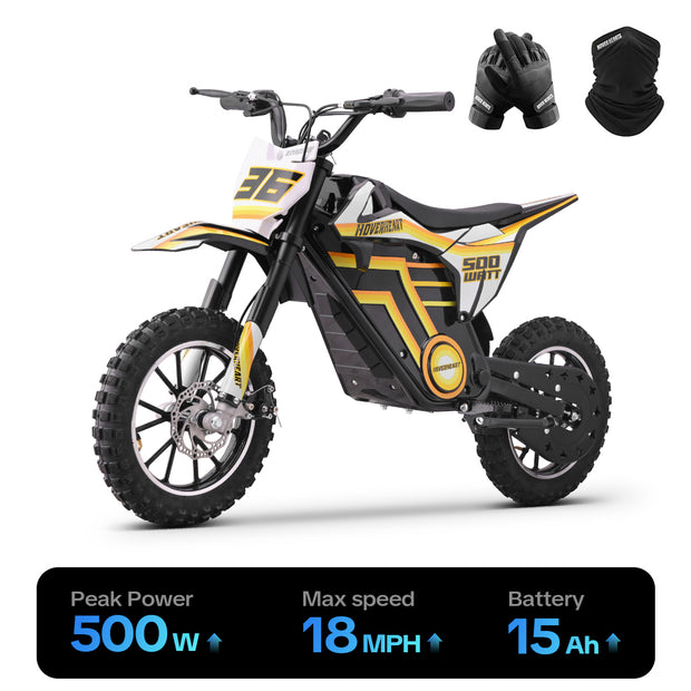 HoverHearts DZ008 Electric Dirt Bike 18 MPH (Max Speed) E-Bike Max Load 165 LBS