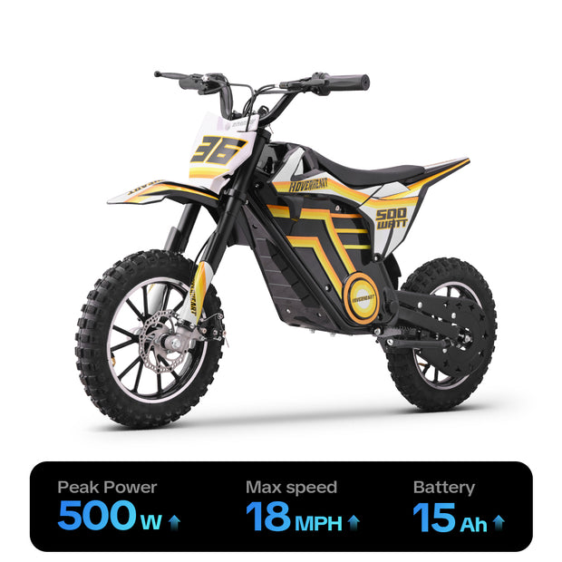 HoverHearts DZ008 Electric Dirt Bike 15.5 MPH (Max Speed) E-Bike Max Load 165 LBS