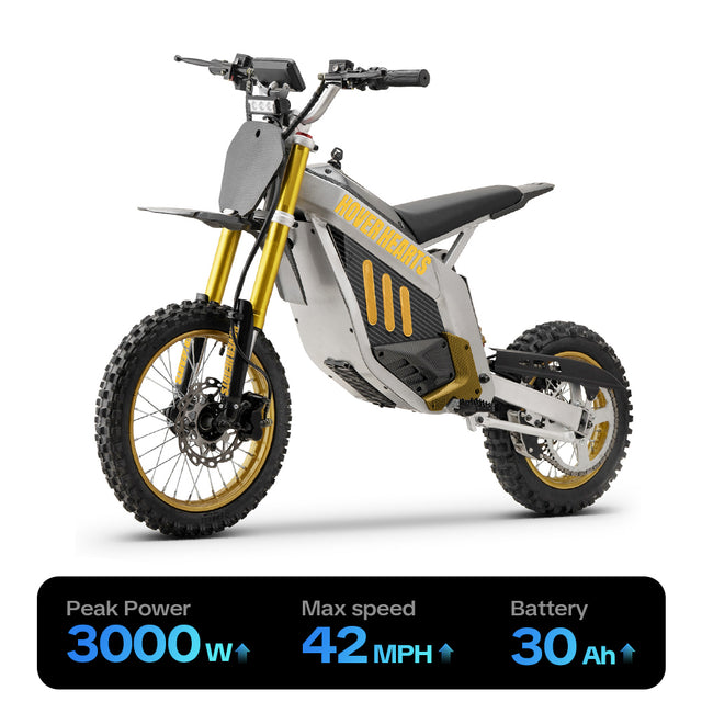 HoverHearts DZ009 Electric Dirt Bike 42MPH 3000W 48V/30AH LFP Electric Motorcycle