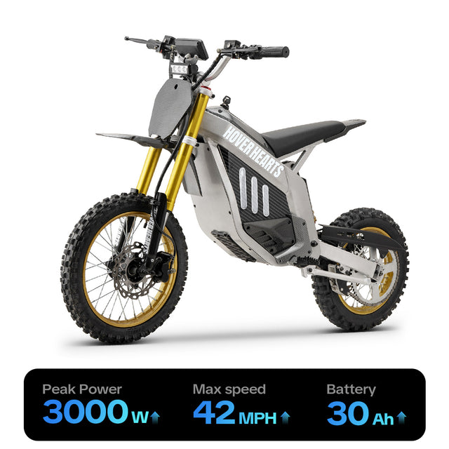 HoverHearts DZ009 Electric Dirt Bike 42MPH 3000W 48V/30AH LFP Electric Motorcycle