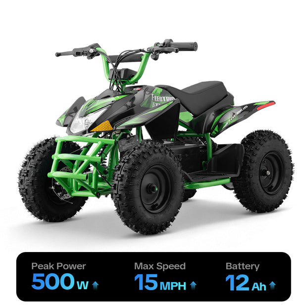 HoverHearts XW-A17 Electric ATV 500W 36V Four-wheeled Electric Motorcycle 10-15MPH Safety Speed