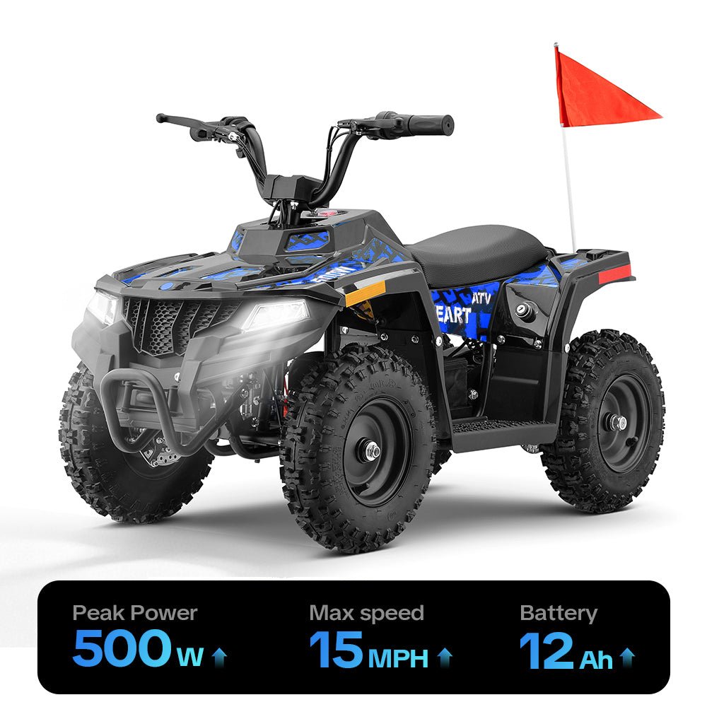 HoverHearts EA500-ER Electric ATV for Kids Teens 10-15MPH Safety Speed - HoverHearts