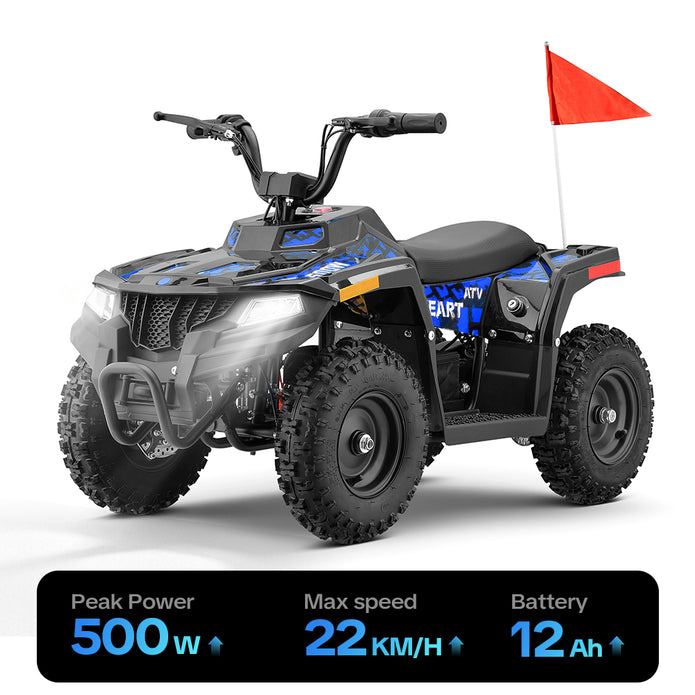 HoverHearts EA500-ER Electric ATV for Kids Teens 10-15MPH Safety Speed