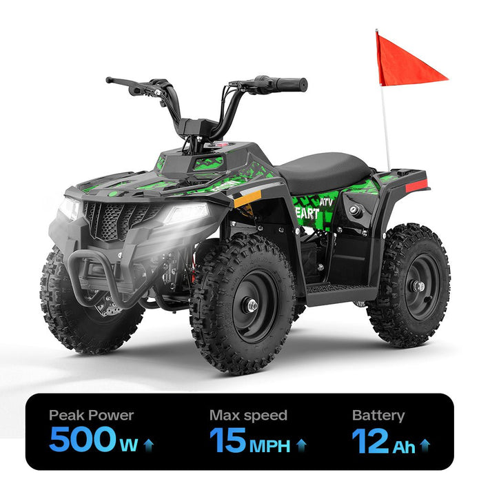 HoverHearts EA500-ER Electric ATV for Kids Teens 10-15MPH Safety Speed - HoverHearts