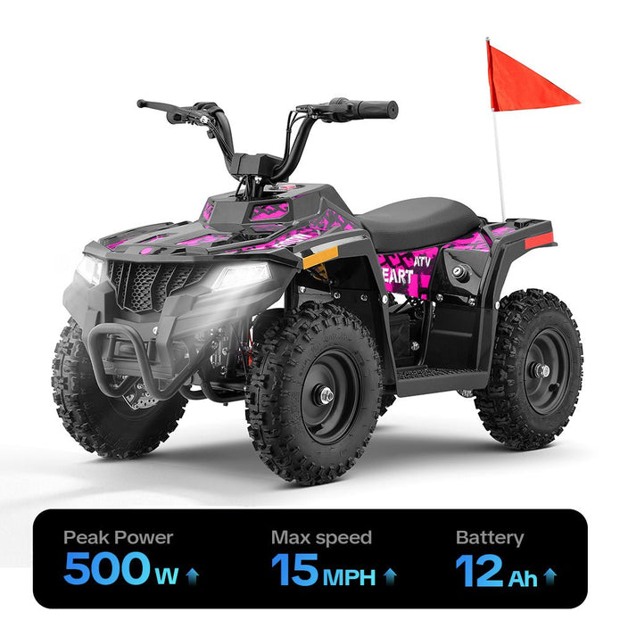 HoverHearts EA500-ER Electric ATV for Kids Teens 10-15MPH Safety Speed - HoverHearts