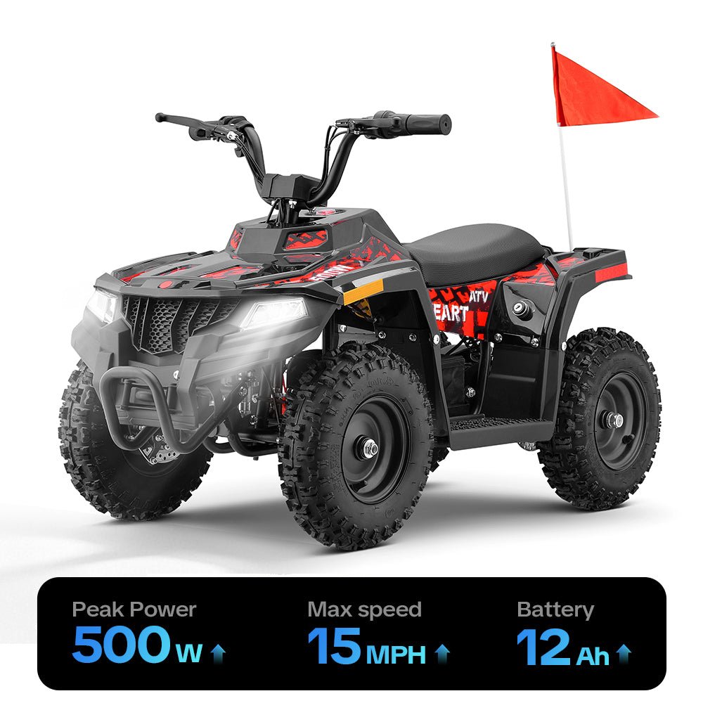 HoverHearts EA500-ER Electric ATV for Kids Teens 10-15MPH Safety Speed - HoverHearts