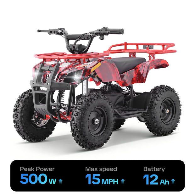 HoverHearts EA500-RA Off-road Electric Four-wheeled Motorcycle 500W 36V Powerful Electric ATV