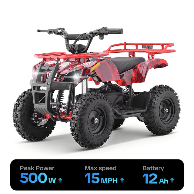 HoverHearts EA500-RA Off-road Electric Four-wheeled Motorcycle 500W 36V Powerful Electric ATV