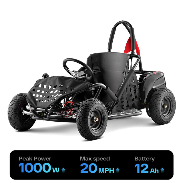 HoverHearts Electric Go Kart Parental Speed Control Top Speed 15.5 Mph