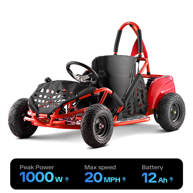 HoverHearts Electric Go Kart Parental Speed Control Top Speed 15.5 Mph