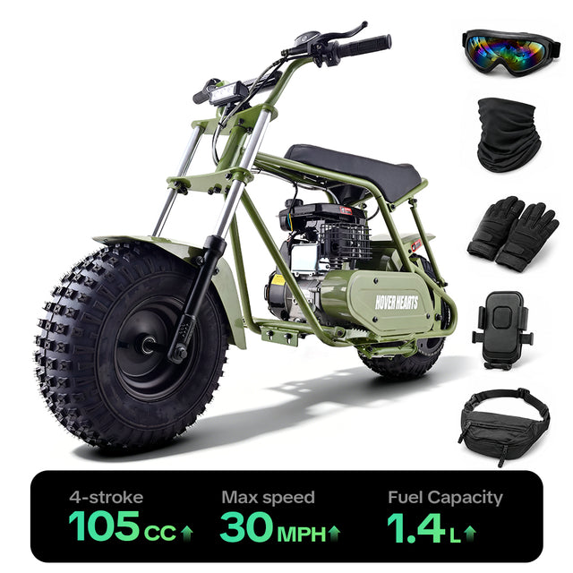 Hover Heart MB002 Mini Dirt Bike 105cc 4-Stroke Gas for Kids & Youth, Max Speed 30 MPH Off-Road Bike, EPA Approved