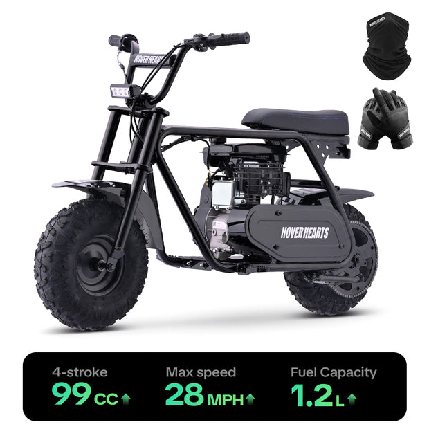 HoverHearts MB0001 Mini Bike 99CC 4-Stroke Gas Bike Max Speed 28MPH