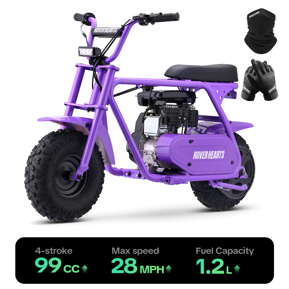 HoverHearts MB0001 Mini Bike 99CC 4-Stroke Gas Bike Max Speed 28MPH