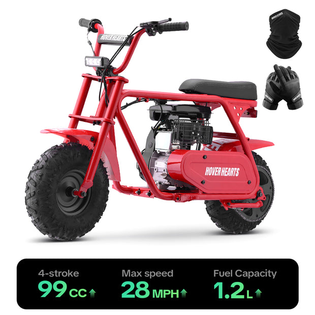 HoverHearts MB0001 Mini Bike 99CC 4-Stroke Gas Bike Max Speed 28MPH