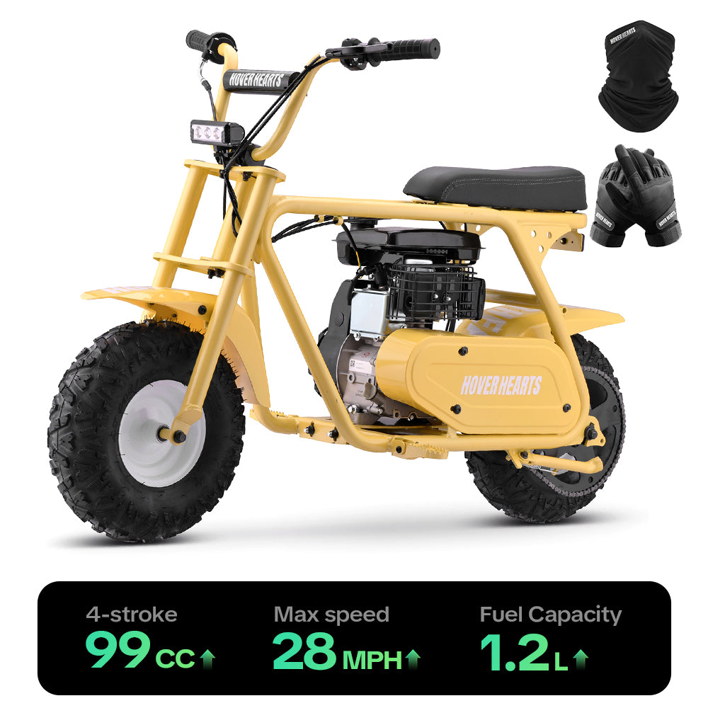 HoverHearts MB0001 Mini Bike 99CC 4-Stroke Gas Bike Max Speed 28MPH