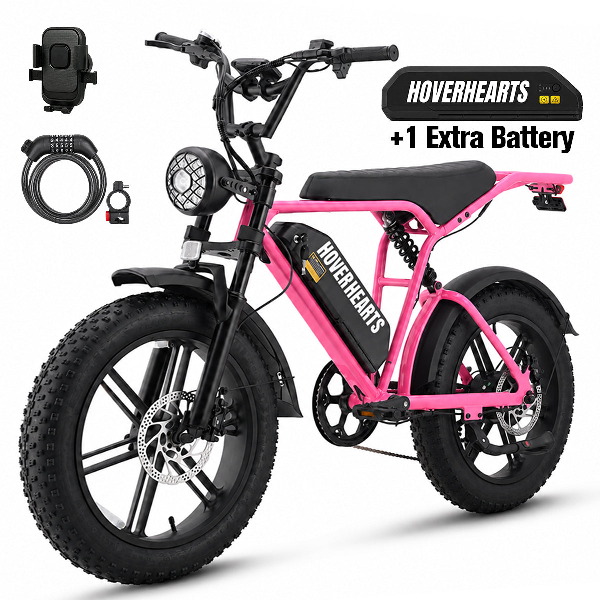 HoverHearts EB-1 Electric Bike 7-Speed Transmission Top Speed 28MPH