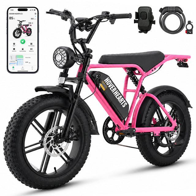 HoverHearts EB-1 Electric Bike 7-Speed Transmission Top Speed 28MPH