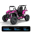 HoverHearts UTV 1000W 48V Battery Go-Kart, X-Large Steel Frame, Off-Road Tire, Full Suspension, Adjustable Speed, Electric 4 Wheeler with Parental Lock