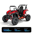 HoverHearts UTV 1000W 48V Battery Go-Kart, X-Large Steel Frame, Off-Road Tire, Full Suspension, Adjustable Speed, Electric 4 Wheeler with Parental Lock