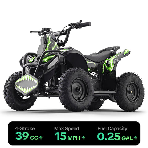 HoverHearts  XW-A01 4-Stroke 39CC 4-Stroke Gas Powered ATV For Kids 15 MPH Max Top Speed
