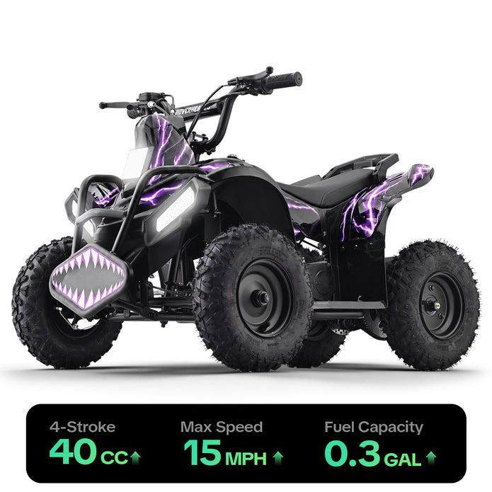 HoverHearts  XW-A01 40CC 4-Stroke Gas Powered ATV For Kids 15 MPH Max Top Speed