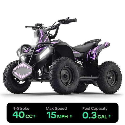 HoverHearts  XW-A01 40CC 4-Stroke Gas Powered ATV For Kids 15 MPH Max Top Speed
