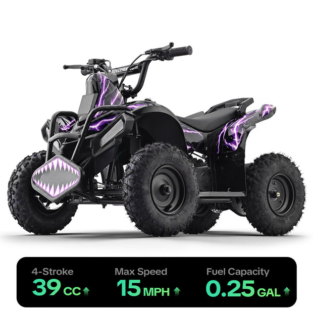 HoverHearts  XW-A01 4-Stroke 39CC 4-Stroke Gas Powered ATV For Kids 15 MPH Max Top Speed