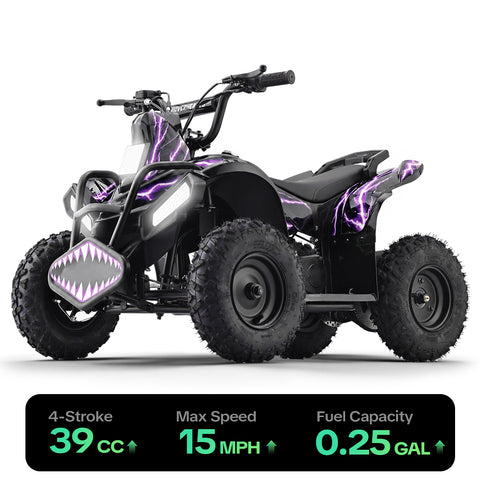 HoverHearts  XW-A01 4-Stroke 39CC 4-Stroke Gas Powered ATV For Kids 15 MPH Max Top Speed