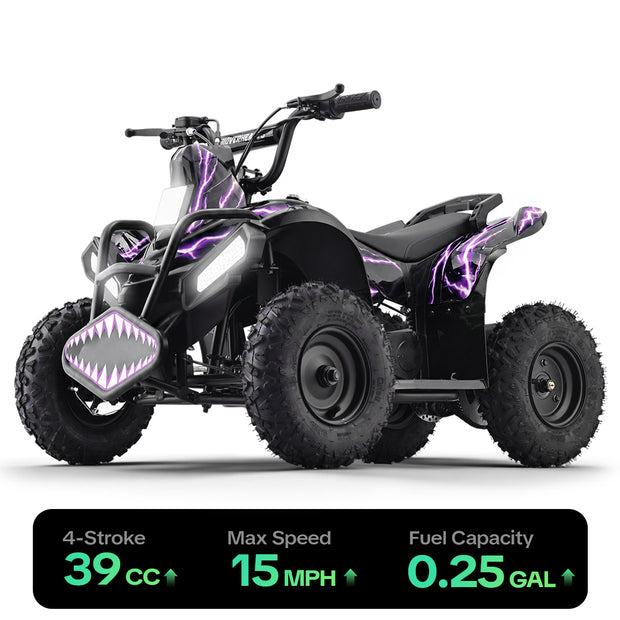 HoverHearts  XW-A01 39CC 4-Stroke Gas Powered ATV For Kids 15 MPH Max Top Speed