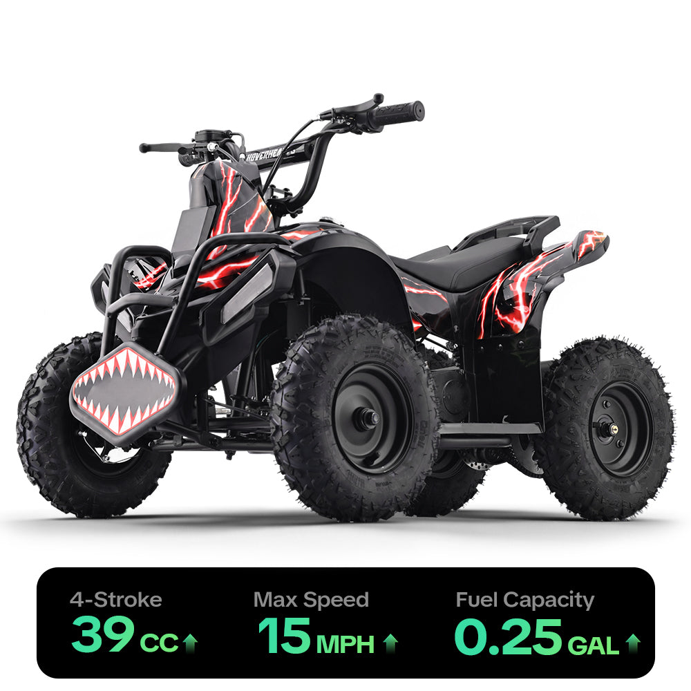 HoverHearts  XW-A01 4-Stroke 39CC 4-Stroke Gas Powered ATV For Kids 15 MPH Max Top Speed