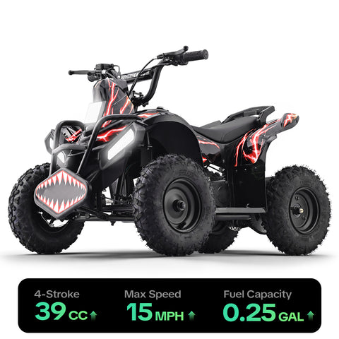 HoverHearts  XW-A01 4-Stroke 39CC 4-Stroke Gas Powered ATV For Kids 15 MPH Max Top Speed