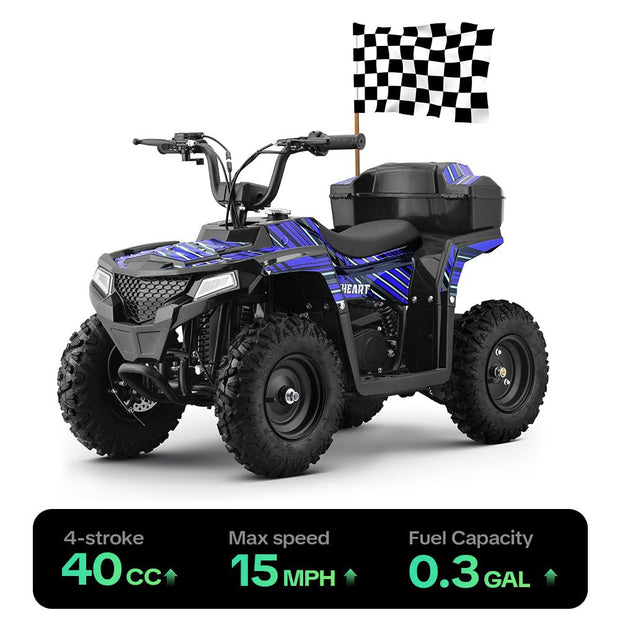HoverHearts XW-A19 4 Wheeler Dirt Bike 4-Stroke 40CC Gas Powered ATV For Kids - CPSC Security Certification - HoverHearts