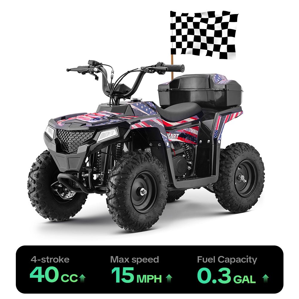 HoverHearts XW-A19 4 Wheeler Dirt Bike 4-Stroke 40CC Gas Powered ATV For Kids - CPSC Security Certification - HoverHearts