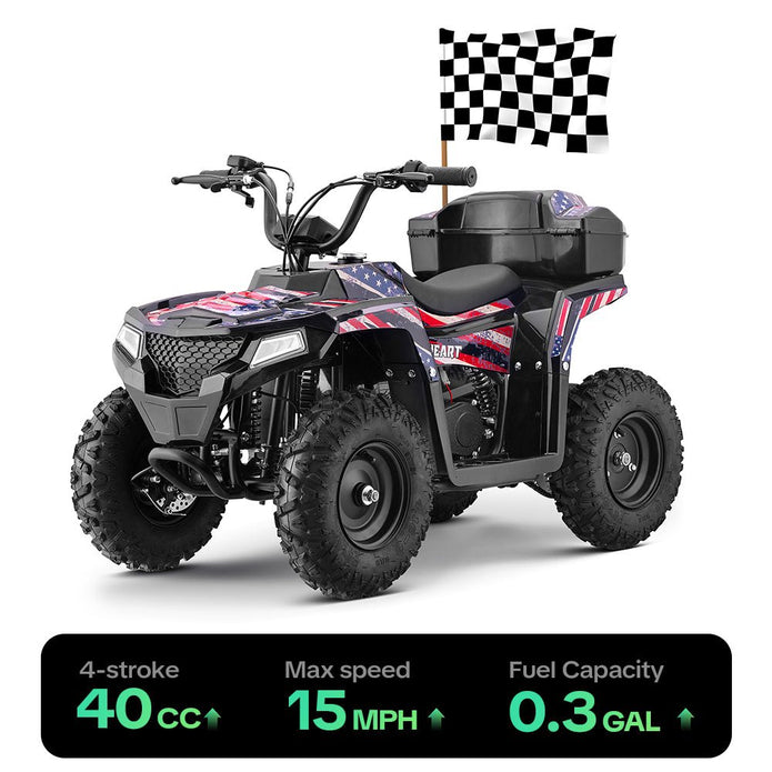 HoverHearts XW-A19 4 Wheeler Dirt Bike 4-Stroke 40CC Gas Powered ATV For Kids - CPSC Security Certification - HoverHearts