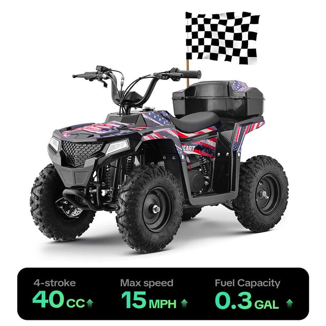 HoverHearts XW-A19 4 Wheeler Dirt Bike 4-Stroke 40CC Gas Powered ATV For Kids - CPSC Security Certification - HoverHearts