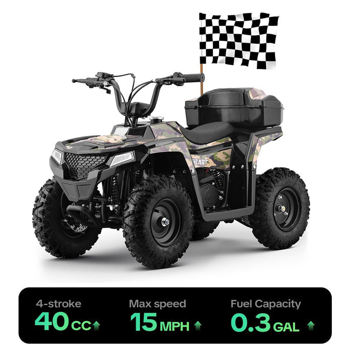 HoverHearts XW-A19 4 Wheeler Dirt Bike 4-Stroke 40CC Gas Powered ATV For Kids - CPSC Security Certification - HoverHearts
