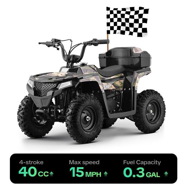 HoverHearts XW-A19 4 Wheeler Dirt Bike 4-Stroke 40CC Gas Powered ATV For Kids - CPSC Security Certification - HoverHearts