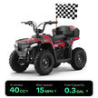 HoverHearts XW-A19 4 Wheeler Dirt Bike 4-Stroke 40CC Gas Powered ATV For Kids - CPSC Security Certification - HoverHearts