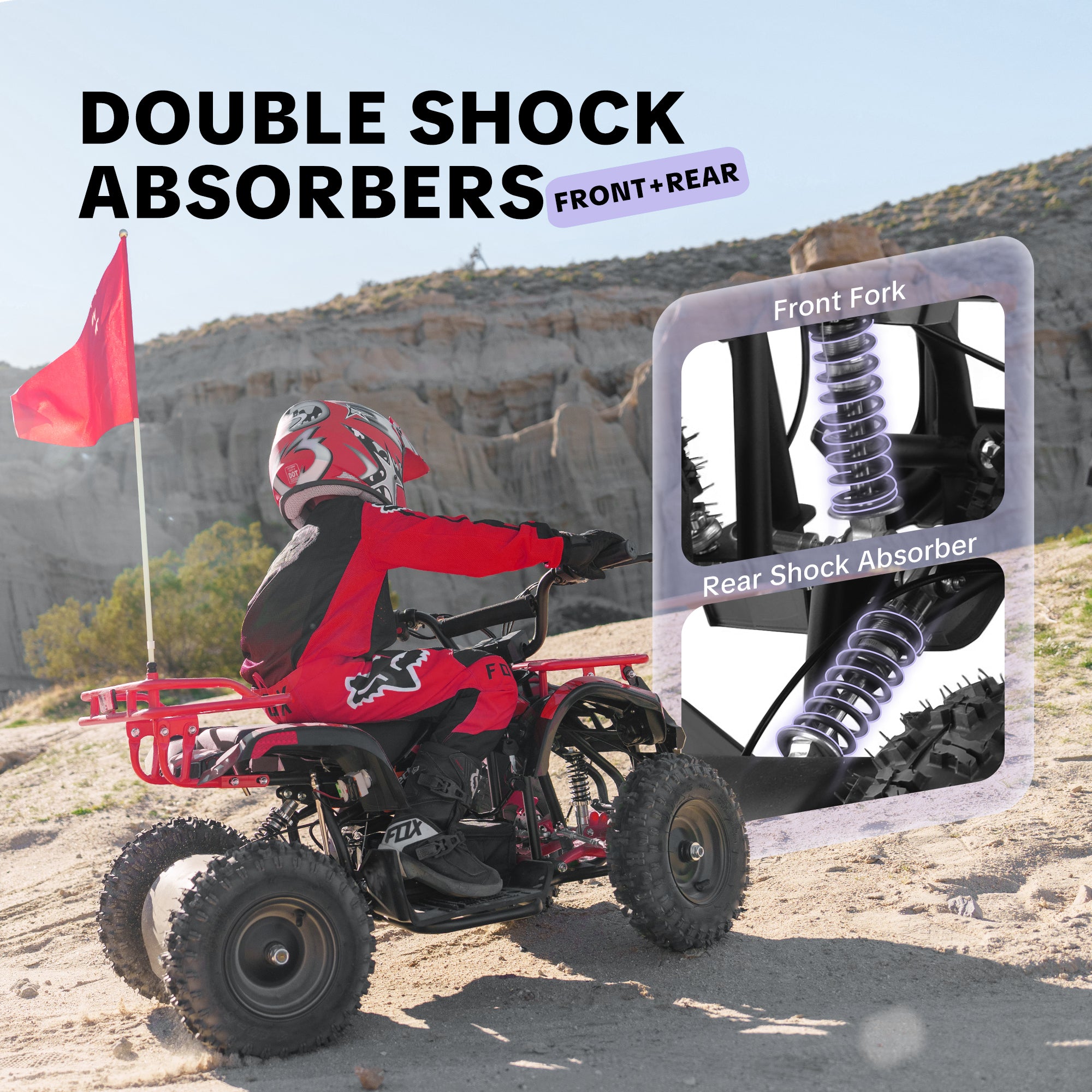 HoverHearts EA500-RA Off-road Electric Four-wheeled Motorcycle 500W 36V Powerful Electric ATV